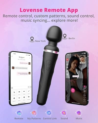 LOVENSE Domi 2 Wand Massager Clitoral Vibrators, Intense Vibrator Black Adult Sex Toys&Games for Women Men Powerful Massage with Dual Rotating Head, Remote Control Vibrator for Couple Play thumbnail 3