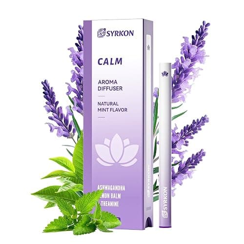 Herbal Diffuser Pen, Supports a Calm Mood | Relaxed Feelings, Mint Flavor, Ashwagandha, Lavender, L-Theanine, Lemon Balm, Vitamin B1 & B6, 600 Uses - Image 1