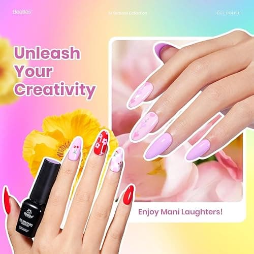 Beetles Spring Gel Polish Set - 36 Colors Pastel Neon Rainbow Bright Color Gel Polish Set with Base Coat Glossy Matte & Glitter Top Coat Pink Red Yellow Manicure Vivid Whimsy Summer Gifts for Women thumbnail 3