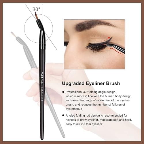 Make up Brush Set 25Pcs Professional Makeup Brushes Foundation Blush Angle Eyeliner Blending Concealers Eyeshadow Brush Premium Synthetic Makeup Brush Set with Gift Box thumbnail 6