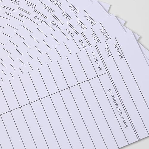 100 Count Library Cards, Checkout Catalog Book Card,Library Checkout Index Cards, Due Date NoteCards for Record Keeping - 3 x 5 inch thumbnail 6