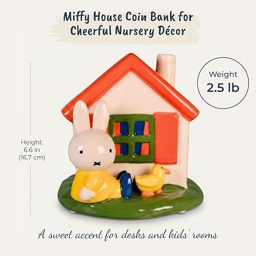 Blue Sky Clayworks Miffy House Coin Bank 6.825" L x 6.5" W x 6.625" H thumbnail 3