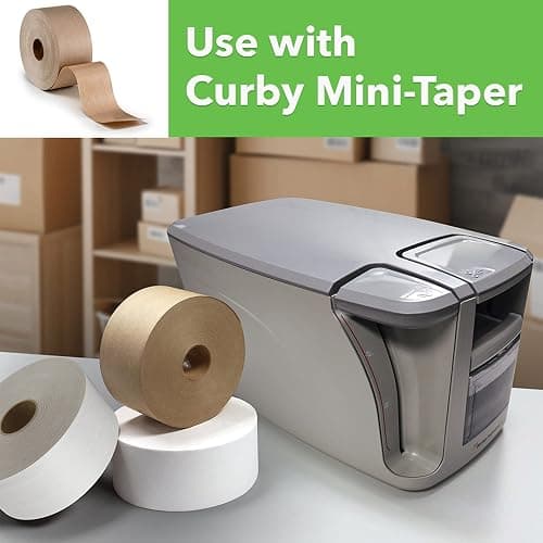 CURBY IPG Water-Activated Tape, 2.83" x 100M Refill Roll (4-Pack), Tan (CBIWAT) thumbnail 2