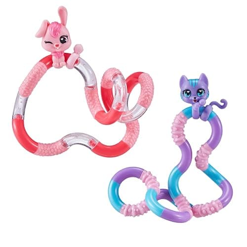 Tangle Jr. Pets 2-Pack Kitty and Bunny - Tangle Fidget Pets Fidget Toys - Fidget Toy Gift - Fidgets for School - Cute fidgets for girls - kitty character fidget and bunny character fidget - Image 1