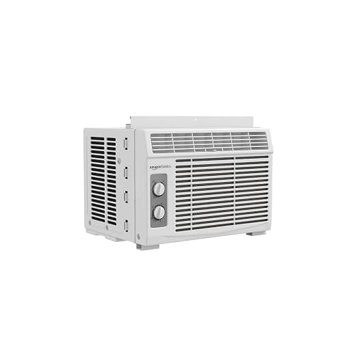 Amazon Basics 5000-BTU Window Air Conditioner with Quiet Operation, Up to 150 Sqf, Cool and Fan Functions, Washable Filter, Adjustable Window Kit, Intuitive Mechanical Controls, for Small Room, White - Image 1