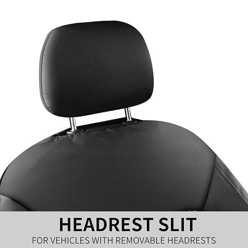 HChengkikz Car Seat Cover,Breathable and Waterproof Leather Seat Covers,Luxury PU Universal Fit Automotive Airbag Compatible for Cars Sedans SUV and Trucks(2 Pieces,Front Seat,Black,N1) thumbnail 8
