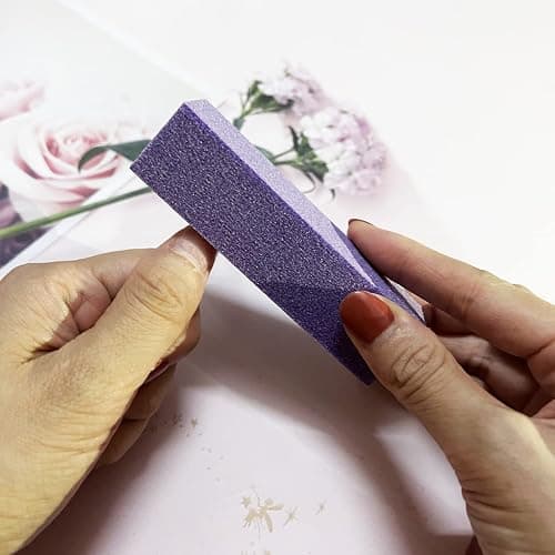 20PCS Nail File Buffer Set for Natural Nails,100 180 Grit Nail File,4 Sides 120 Grit Sanding Buffer Nail Block for Gel Acrylic Nails Professional Manicure Tool,Purple thumbnail 6