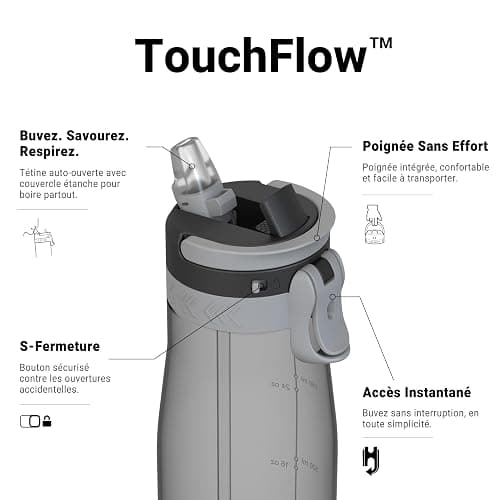 Sparrow Gourde Sport - TouchFlow Tritan Bouteille d'eau - 500ml/750ml/1L - sans BPA - Gourdes Paille Convient pour Enfant, Adulte Sport, l'école, en Plein air thumbnail 2