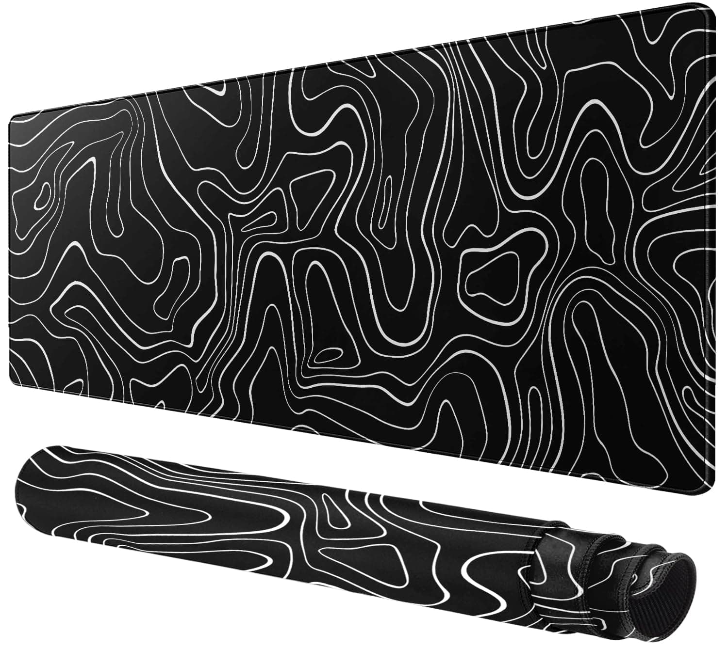 Rcege Large Gaming Mouse Pad Extended Desk Mat with Non Slip Stitched Edge | Waterproof surface, Smooth tracking, Keyboard & mouse, Desk office use, Easy clean, Durable mouse mat - Image 1