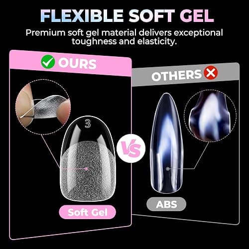 UNA GELLA Oval Gel Nail Tips Short 15 Sizes Full Cover Pre-Etched 300PCS | Easy DIY Salon Oval Almond Press On Nails, Snug Fit & Long-Lasting Hold for Daily Wear, Home DIY Salon thumbnail 6