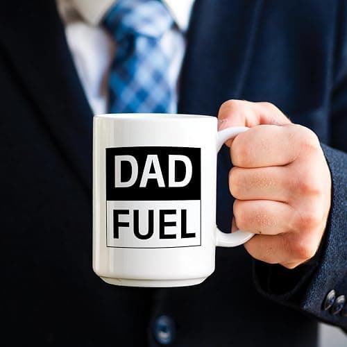 Dad Fuel Coffee Mug, Dad Coffee Mug, Funny Fathers Day Cup, 15oz Ceramic Novelty Gag Gift, Birthday Christmas Gift for Coworker, Dishwasher Safe Microwave Safe BPA Free Cup thumbnail 2
