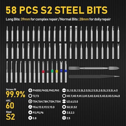 Mini Electric Screwdriver Set,Cordless screwdriver rechargeable,power screwdriver,destornillador eléctrico,Magnetic Bits,5 Torque,LED Display, Electric Screwdriver for Phone PS5 Laptop Watch thumbnail 8