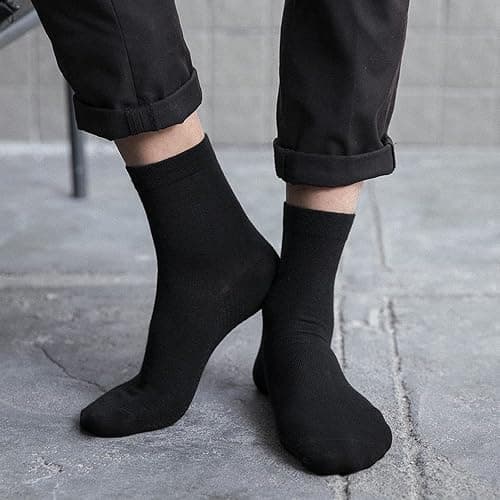 Tergy 50 Pairs Quarter Ankle Socks Crew Socks Athletic Socks for Men Women Breathable Cushion Socks for Running Hiking - One Size - Black thumbnail 3