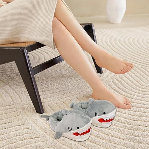 Ancsttu Whale Slippers Soft Comfortable Plush Warmth Indoor Slippers | Cartoon Winter Indoor Outdoor Home Shark Slippers for Men Women Soft Plush Warm Snug Breathable Bringing Comfort Fun thumbnail 2