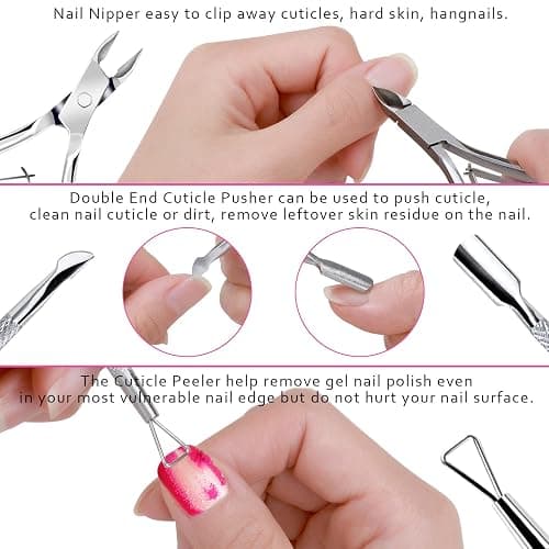 FANDAMEI Nail Files and Buffers, Manicure Tools Nail Care Kit with Nail File, Nail Buffer Block, Cuticle Care for Women with Nippers, Pusher Peeler. Cuticle Oil and Nail Prep Kit. thumbnail 5