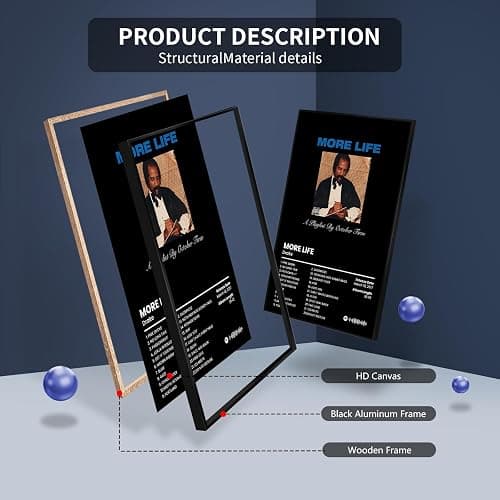 Anslivle Drake Album Cover Poster, Framed 3-Piece Drake Music Posters, Hip Hop Poster, HypeBeast Album Print 12x16in thumbnail 2