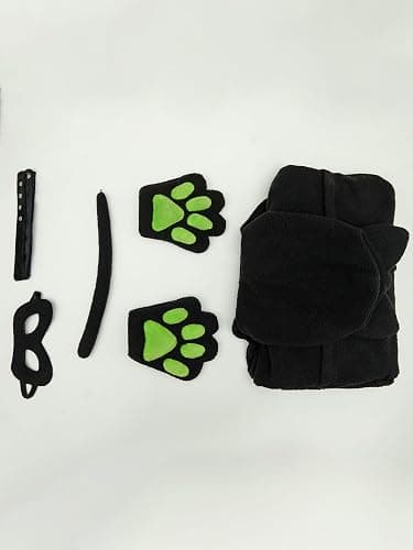 Micotaku Miraculous Unisex Cat Noir Onesie Pajama Set Officially Licensed Cospaly Costume Onesie Paw Gloves Eye Mask Belt thumbnail 7