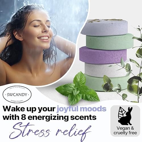 Shower Steamers Aromatherapy Birthday Gifts for Women - SWCANDY 8 Pcs Valentines Day Decorations, Her Mom Adults Men Him Teen Self Care with Natural Essential Oils Relaxation Home SPA Travel Holidays thumbnail 3