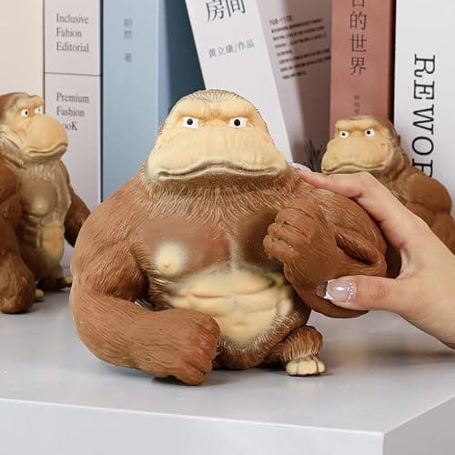 Squeeze Toy, Squishy Monkey Toy,Stretchy Glue-Sand Filled Rubber Gorilla,Elastic Stretchable, Autism,Decompression Toy for Adults and Children Animal for,Gift for Christmas, (Extra Large Edition) thumbnail 4