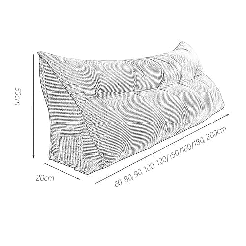 Headboard Pillow Bed Wedge Pillow for Headboard with Side Pockets Dorm Headboard Twin XL Long Back Pillow for Bed Bolster Pillow for Mattress,White,60x 50x20cm thumbnail 2