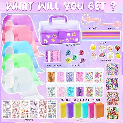 ZiZa Nano Tape Bubble Squishy Maker Kit for Kids,Nano Tape Bubbles, Art Crafts Toys Girl Girls Birthday Gifts, Arts and Crafts for Kids, Toys for 4 5 6 7 8 9 10 Year Old Girl Girls Birthday Gifts thumbnail 2