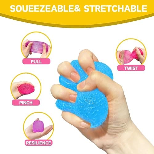 9 Pack Squishy Squeeze Toys, Slow Rising Soft Squishy Set with 9 Different Designs, Random Colors, Stretchy Hand Fidget Set for Desk, Office, and Daily Use thumbnail 5