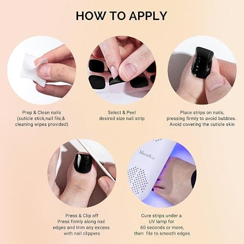 MelodySusie 32Pcs Semi Cured Gel Toe Nail Strips (Shimmer Pink), Pedicure Stickers for Toes, Works with Any UV/LED Lamps, Salon-Quality, Long Lasting, Easy to Apply & Remove thumbnail 6
