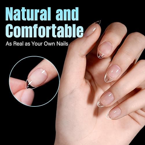 TOMICCA Short Almond Nail Tips, 240Pcs Half Matte Soft Acrylic Nail Tips, 12 Sizes Acrylic Pre-Shaped Nails, Full Cover False Nails Almond Press on Nails Short Fake Nails for Extension Nail thumbnail 4