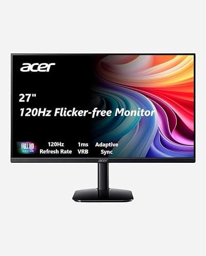 Acer 27in FHD 1920x1080 IPS 120Hz Gaming Monitor | Office KB272 G0bi | 1ms, AdaptiveSync, sRGB 99%, HDMI, VGA, VESA Mountable, Bluelight Filter thumbnail 15