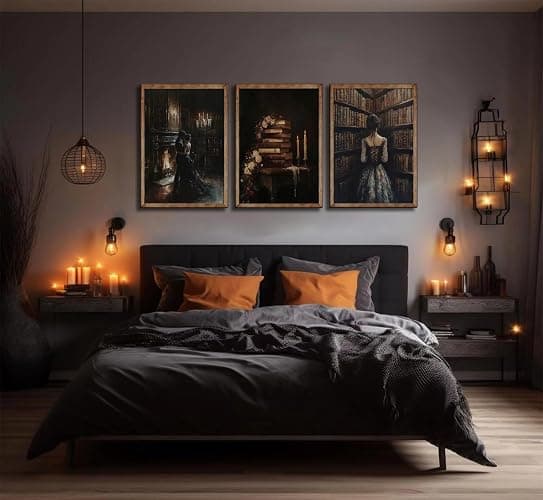 3pcs Vintage Library Canvas Wall Art Gothic Dark Academia Aesthetic Posters Prints Paintings Victorian Antique Book Wall Decor Pictures for Living Room Bedroom Reading Room Home Decorate Unframed - posters - 16L" x 12W" thumbnail 3