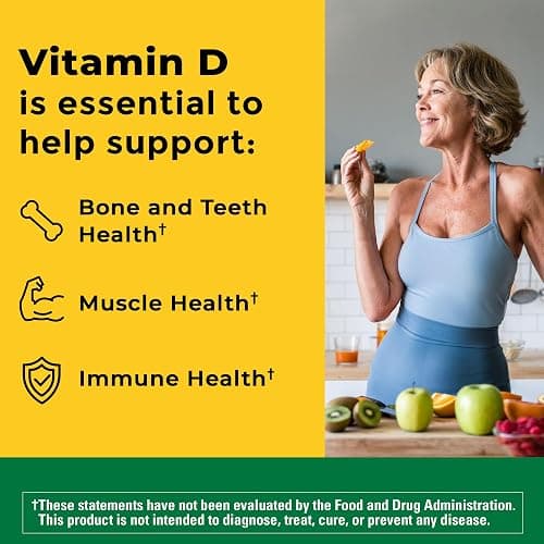 Nature Made Vitamin D3 2000 IU (50 mcg), Vitamin D Supplement for Bone, Teeth, Muscle and Immune Health Support, 90 Softgels, 90 Day Supply thumbnail 2