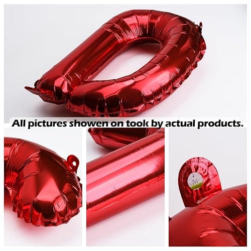 [85 PCS] 16" Red Letter Number Balloons, Happy Birthday & 2 Sets of A-Z 0-9, Foil Mylar Aluminum Hanging Alphabet for Valentine's Day Anniversary Graduation New Year eve Birthday Party Decorations thumbnail 3