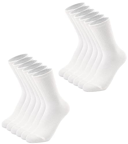 DOKUTOKU 3-12 Pack Womens Crew Socks Size 6-9 Light Weight Thin Casual Calf Socks - Image 1