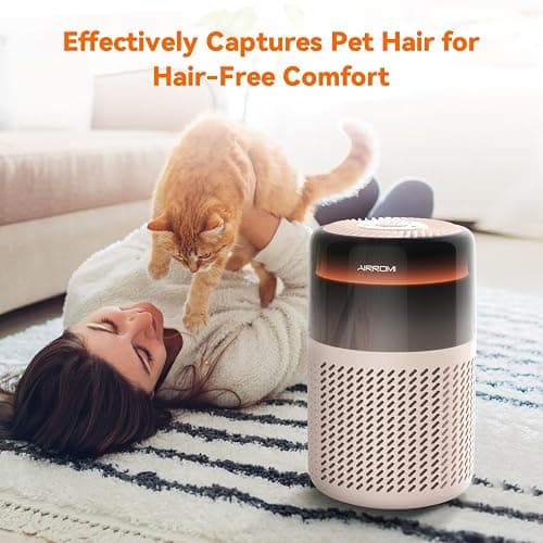 AIRROMI HEPA Air Purifier for Bedroom&Home,Pet Air Purifier for Home Pets,Removes Pet Odor,Cat Litter Smell,Dust,Smoke&Allergies,Quiet Room Air Purifier with Scents,360°Air Cleaner,A2005 Beige thumbnail 6