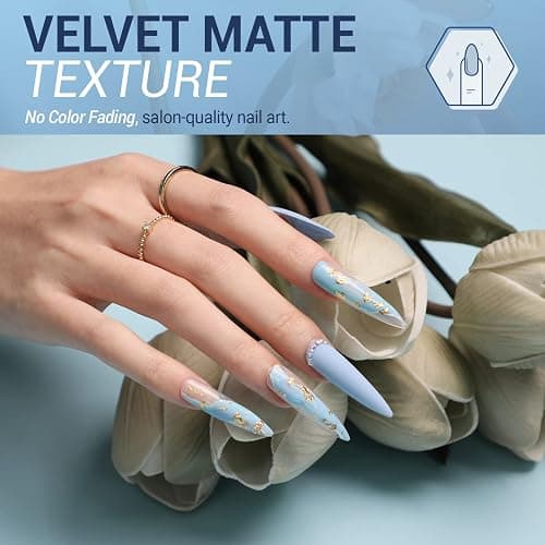modelones Gel Nail Polish Set, 6 Colors Nude Pink Blue Red Gel Polish Set All Seasons Nail Art Soak Off DIY Home Salon Nail Gifts for Women Girls thumbnail 6