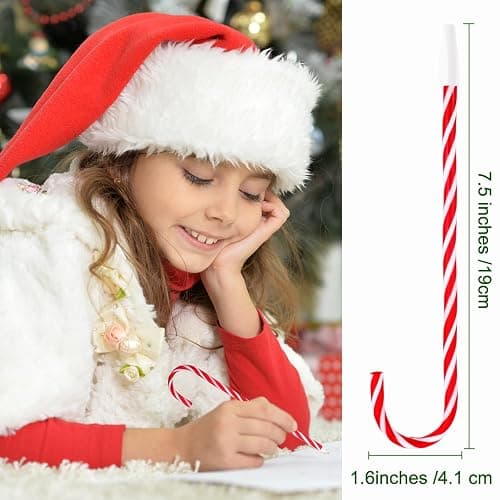 SAYAYA 120Pcs Christmas Candy Cane Pens Bulk Fun Black Ink Ballpoint Pens Xmas Goodie Bag Stuffers Classroom Gifts for Student School Holiday Party Favors Carnival Prize Stocking Stuffers(Red) thumbnail 3