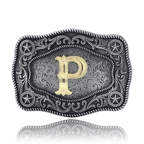 Doitby Initial Western Cowboy Belt Buckle with Letter for Men and Women thumbnail 7