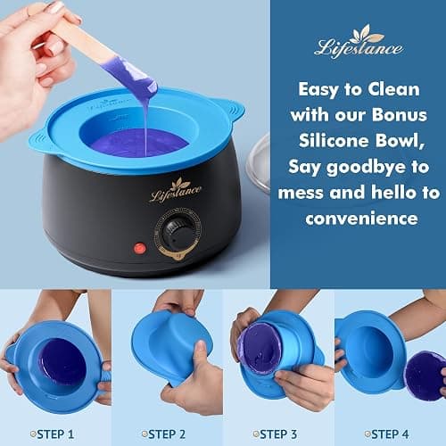 Lifestance Complete Home Waxing Kit, L1 Hard Wax Warmer for Hair Removal, Brazilian Bikini Wax Kit for Women Men, 59 Items, No-Mess Silicone Liner, Wax Heater, Hot Wax Pot for Body Leg Face Eyebrow thumbnail 5