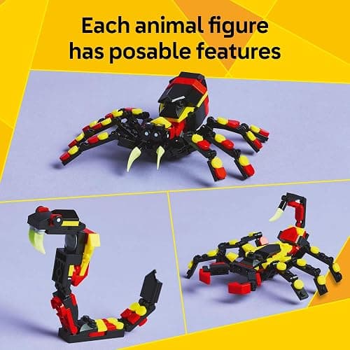 LEGO Creator 3 in 1 Wild Animals Surprising Spider Toy - Building Toy with 3 Build Options, Spider, Scorpion, or Snake - Animal Figures for Kids, Boys & Girls, Ages 7+ - Gift Idea for Birthday - 31159 thumbnail 5