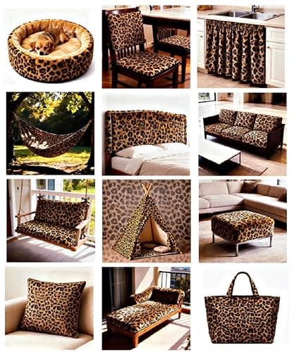 Brown Leopard Print Upholstery Fabric for Chairs - Wild Animal Hide Outdoor Fabric by The Yard 72"x63",Cheetah Skin African Animals Big Cat Fur Hair Spot Waterproof Fabric thumbnail 3