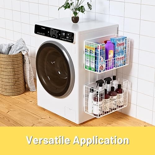 Ofiray-home Magnetic Fridge Shelf, Fruit Potato & Onion Storage Bins, Pantry Organizers, Large Container Basket for Refrigerator, Kitchen Counter, Cabinet (2, White) thumbnail 5