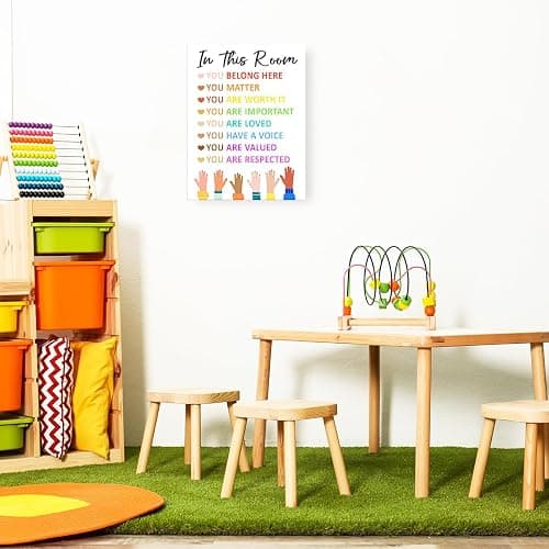 Inspirational Diversity Wall Art,Motivational Classroom Wall Decor,In This Room Equality Canvas Wall Art for School Nursery thumbnail 6