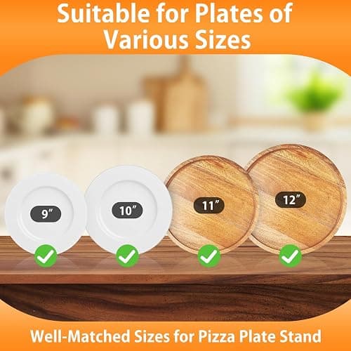 DIYIIRON Black Metal Pizza Tray Display Serving Stands | 6 Pack pizza rack holders, ideal for home, restaurant and canteen party food display thumbnail 4