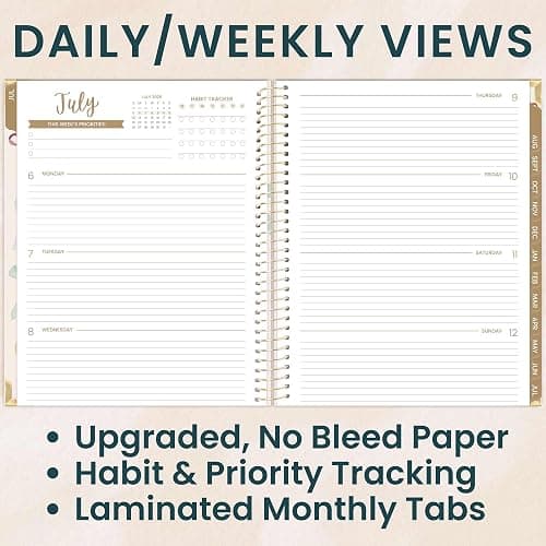 bloom daily planners HARDCOVER Planner 2026-2027 (8.5" x 11") Academic Year (July 2026 - July 2027) - 13 Months Task Goal Planner for Women - Monthly & Weekly Agenda Book - Bows thumbnail 2
