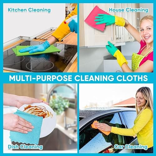 Orighty Microfiber Cleaning Cloth - 24 Pack, Cleaning Rags 12x11 inch | Highly Absorbent Household Cleaning Supplies, Reusable Microfiber Towels Lint Free Cloths for House, Kitchen, Car Care thumbnail 6