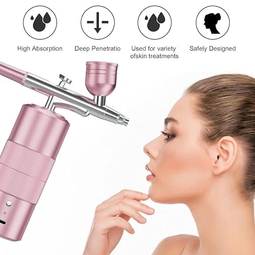 Airbrush Kit Portable Airbrush Air Brush Kit with Air Compressor Airbrush for Nails Airbrush Compressor High Pressure Nail Airbrush Machine Handheld Mini Air Brush Kit (pink) thumbnail 2