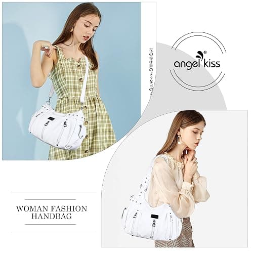 Angelkiss Large Purses and Handbags for Women Washed Faux Leather Crossbody Hobo Satchel Shoulder Handbag Tote Purse thumbnail 7