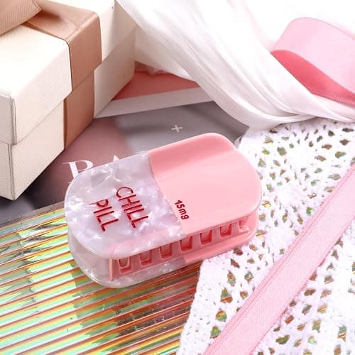 Ptwola Chill Pill Hair Claw Pink Pharmacy Hair Clip Fun Funky Personalized Nurse Hair Accessories Novelty Summer Acetate Small Hair Barrettes for Women Thick Thin Hair Gift Accessory Halloween thumbnail 6