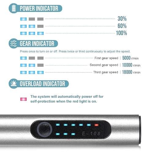 HOTROSE Electric Engraving Pen with 37 Bits, USB Rechargeable Cordless Engraving Machine, Portable DIY Rotary Engraver for Jewelry Wood Glass Stone Carving (Silver) thumbnail 4
