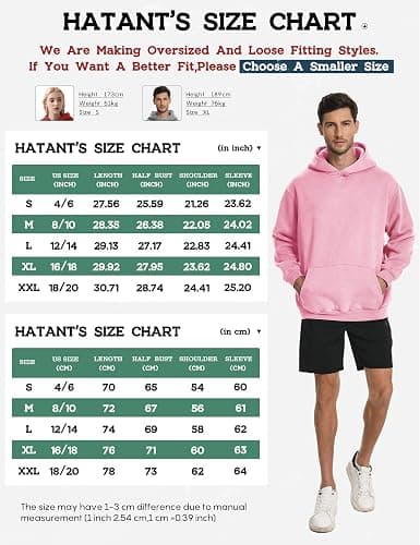 Hatant Hoodies for Men Heavyweight Fleece Sweatshirts Mens Acid Wash Athletic Hoodie Oversized Matching Pullover for Couples thumbnail 4